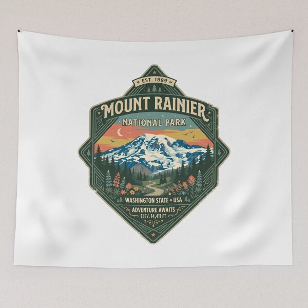 Item preview, Mount Rainier National Park Washington State USA Adventure Awaits Est 1899 Elev 14411 Ft Mountain Hiking Travel designed and sold by Simsimah26Parks.