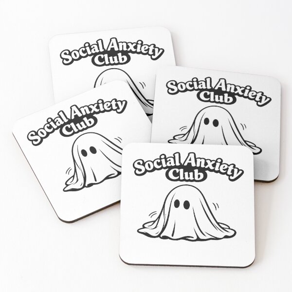 Item preview, Social Anxiety Club – Funny Introvert Ghost Retro Minimalist Design designed and sold by slikar.