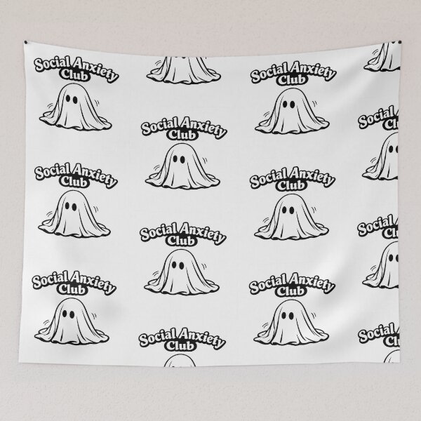 Item preview, Social Anxiety Club – Funny Introvert Ghost Retro Minimalist Design designed and sold by slikar.