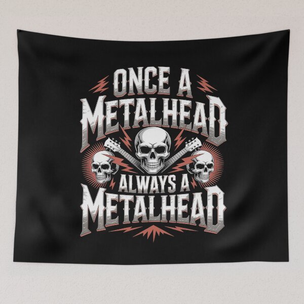 Item preview, Once a Metalhead Always a Metalhead Heavy Metal Fan Skull Gift designed and sold by Say It With Ink.