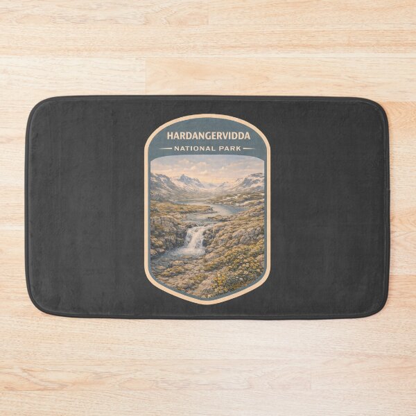 Item preview, Scandinavian Wilderness Mountain Landscape Vintage Nordic Nature Artwork designed and sold by PinUpPizzazz.