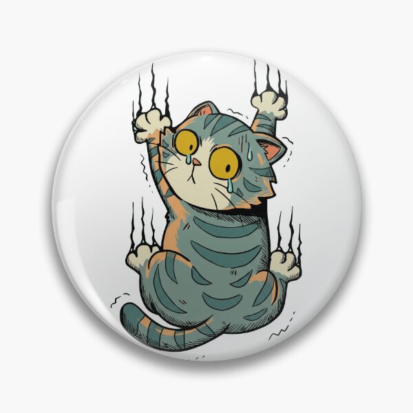 Item preview, Funny Clinging Scared Tabby Cat Scratch Marks designed and sold by Vermanartist.