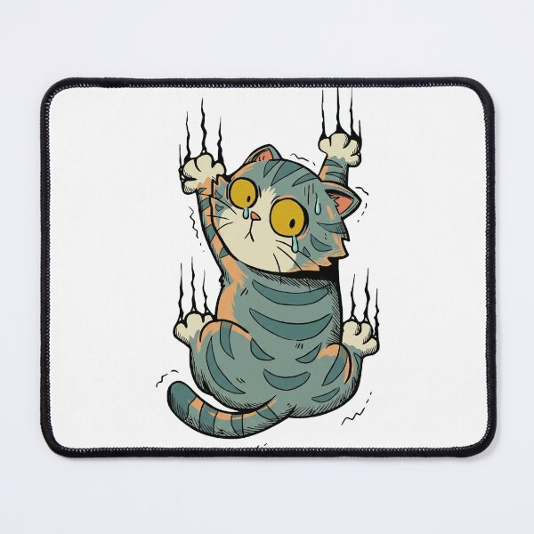 Item preview, Funny Clinging Scared Tabby Cat Scratch Marks designed and sold by Vermanartist.