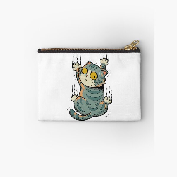 Item preview, Funny Clinging Scared Tabby Cat Scratch Marks designed and sold by Vermanartist.
