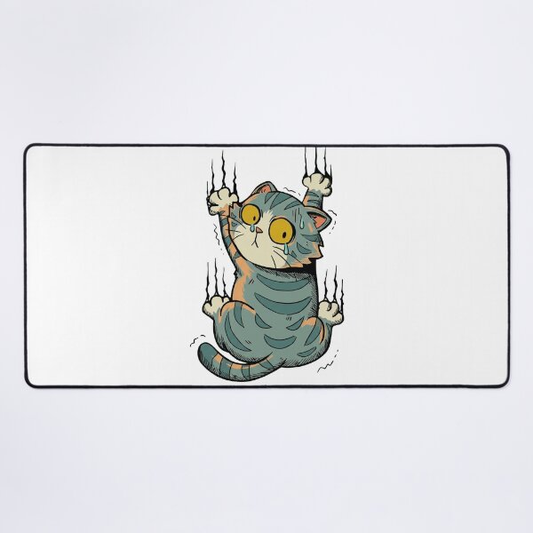 Item preview, Funny Clinging Scared Tabby Cat Scratch Marks designed and sold by Vermanartist.