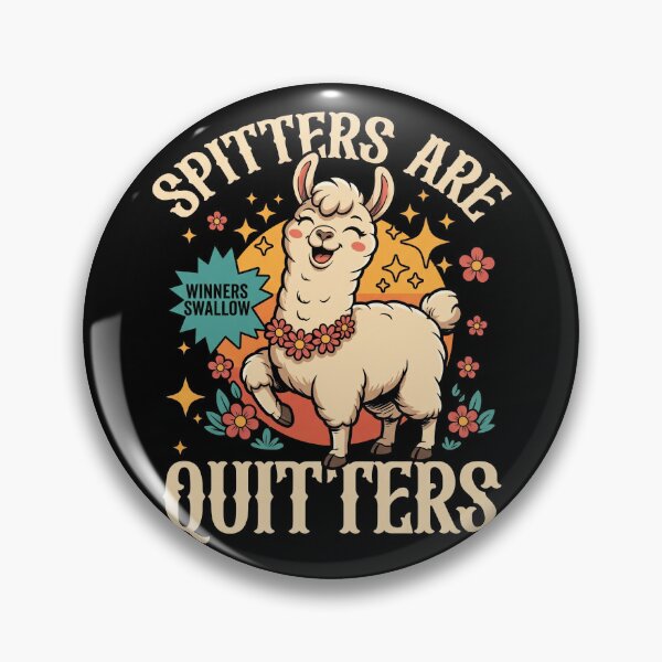 Item preview, Funny Sarcastic Llama Spitters Are Quitters Retro designed and sold by Vermanartist.