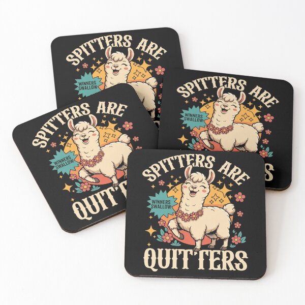 Item preview, Funny Sarcastic Llama Spitters Are Quitters Retro designed and sold by Vermanartist.