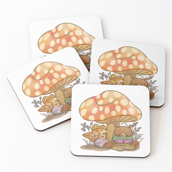 Item preview, My Cozy Place Mushroom Reading Bear Graphic designed and sold by SaraspringDes.