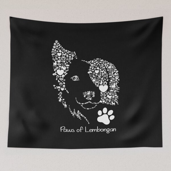 Item preview, PAWS of Lembongan - Animal Rescue Tee - Border Collie white designed and sold by maroosh2026.