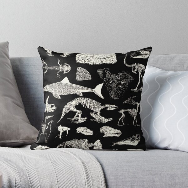 Paleontology Illustration Throw Pillow