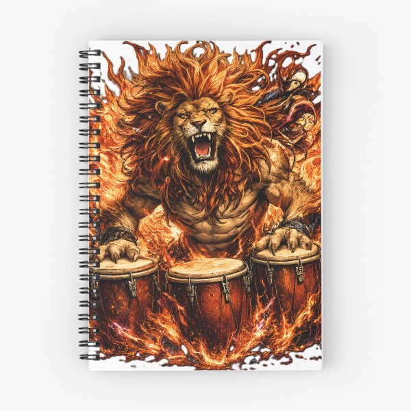 Item preview, Fiery Lion Drummer - Epic Fire Beast designed and sold by Estairco.