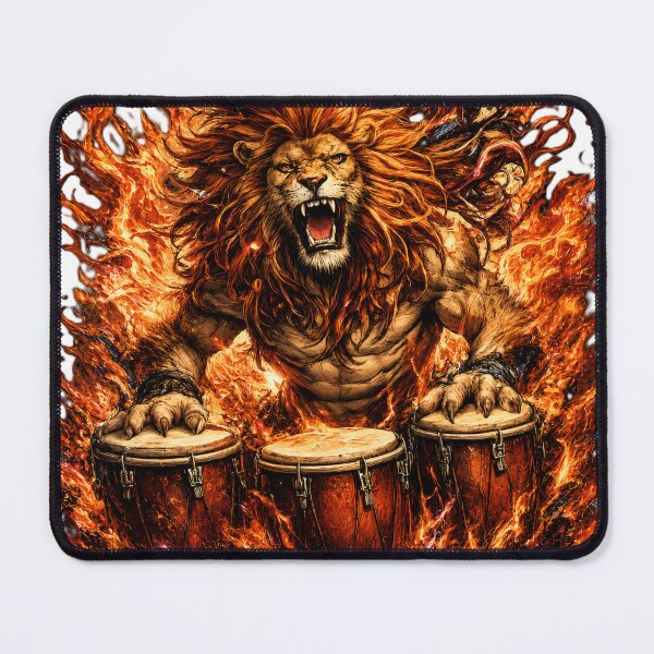 Item preview, Fiery Lion Drummer - Epic Fire Beast designed and sold by Estairco.