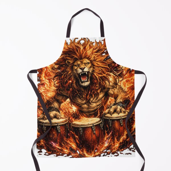 Item preview, Fiery Lion Drummer - Epic Fire Beast designed and sold by Estairco.