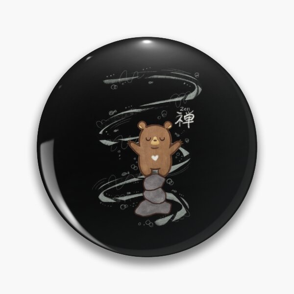Item preview, Meditation Cute Brown Bear Standing on Rock designed and sold by SaraspringDes.