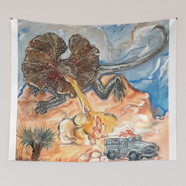 Item preview, Frilled Neck Lizard in the Australian Outback designed and sold by Liz HL Art Shop.