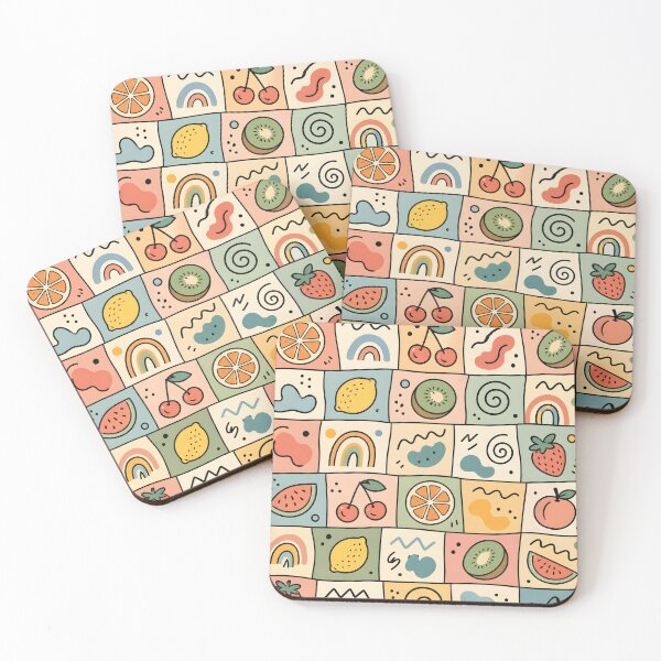 Item preview, Pastel Retro Fruit Mosaic Pattern. designed and sold by aashcreat.