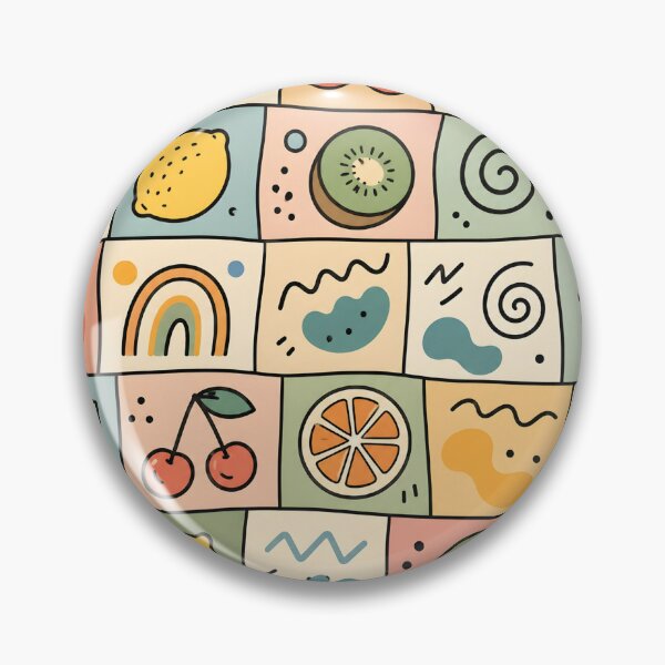 Item preview, Pastel Retro Fruit Mosaic Pattern. designed and sold by aashcreat.