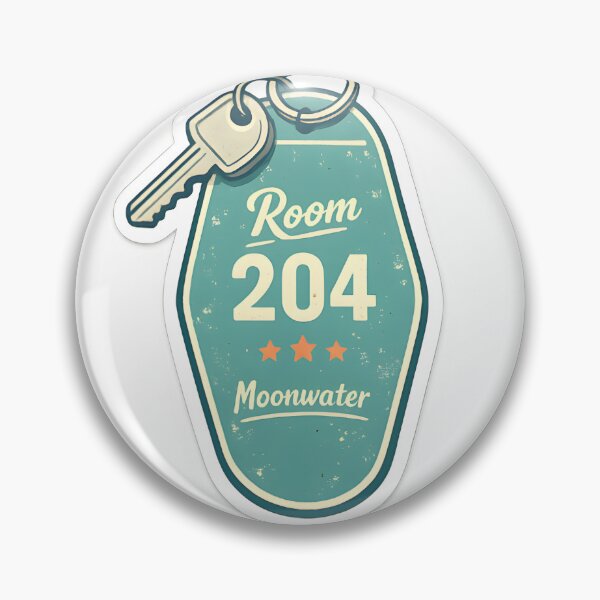Item preview, Moonwater Motel Minimal Vintage Keychain Design designed and sold by Naviora.