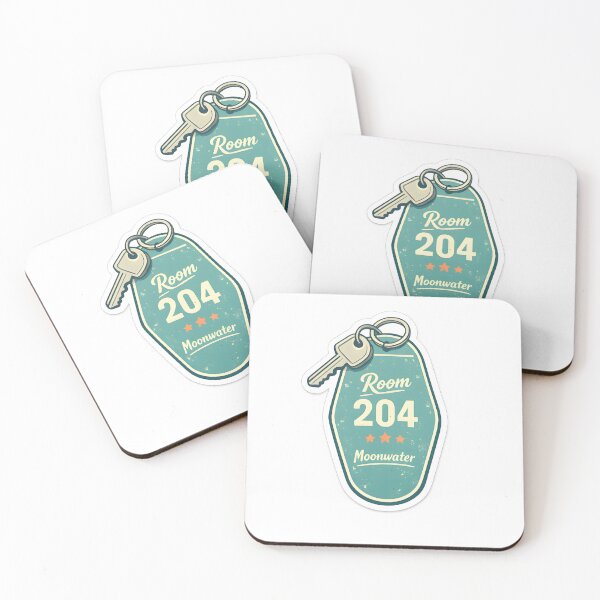 Item preview, Moonwater Motel Minimal Vintage Keychain Design designed and sold by Naviora.