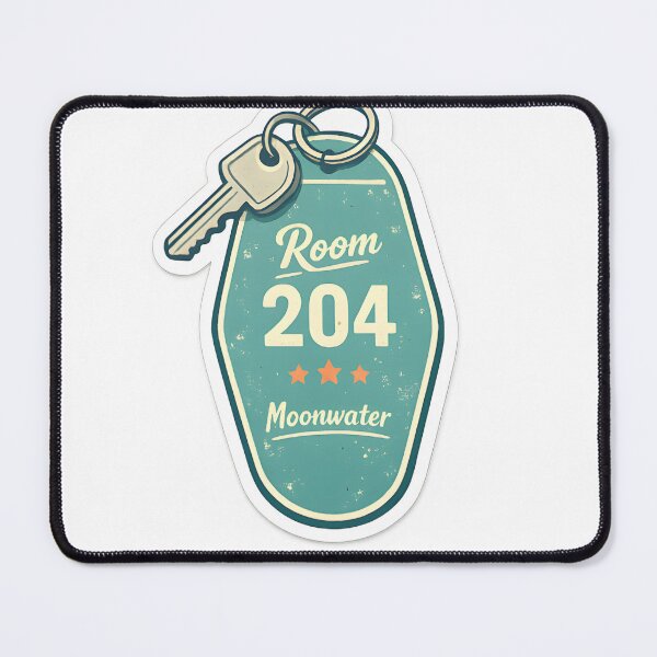 Item preview, Moonwater Motel Minimal Vintage Keychain Design designed and sold by Naviora.