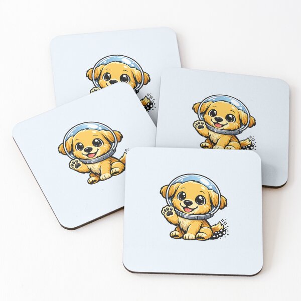 Item preview, Cute Chibi Golden Retriever Astronaut Space Puppy designed and sold by tineldesign.