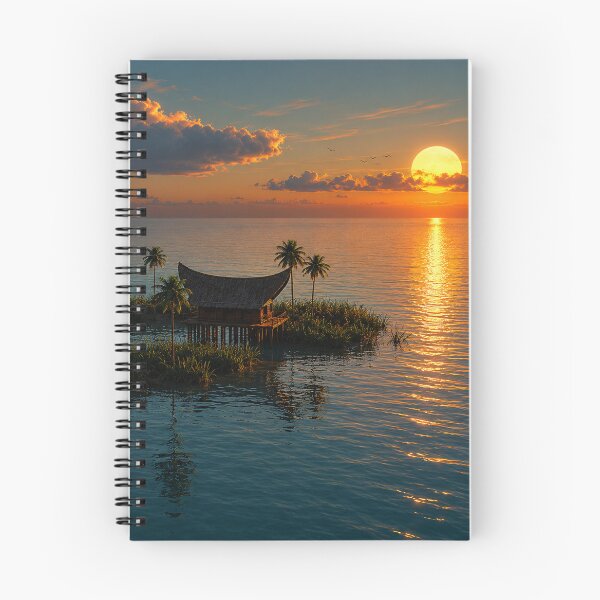 Item preview, Caribbean Dream – Tropical Sunset Island Escape - Cinematic Ocean Paradise Art designed and sold by Extravanganzza.
