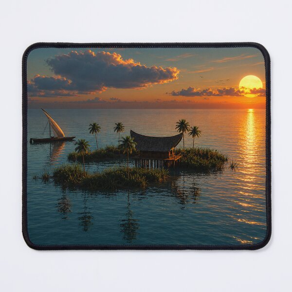 Item preview, Caribbean Dream – Tropical Sunset Island Escape - Cinematic Ocean Paradise Art designed and sold by Extravanganzza.