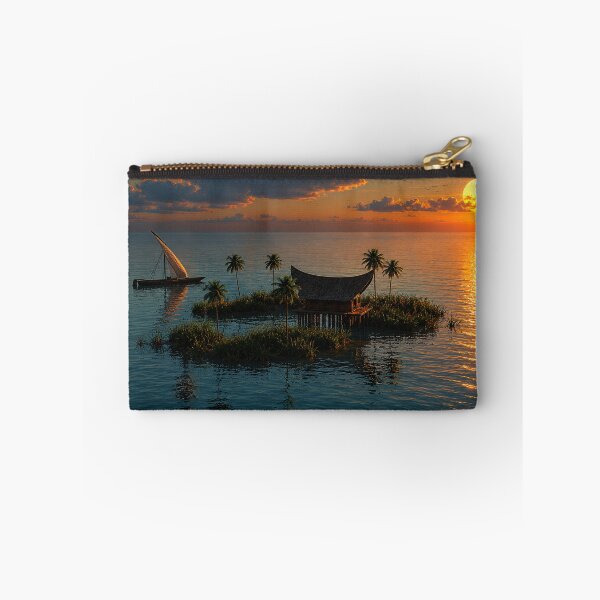 Item preview, Caribbean Dream – Tropical Sunset Island Escape - Cinematic Ocean Paradise Art designed and sold by Extravanganzza.