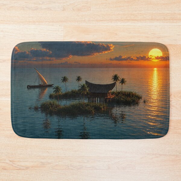 Item preview, Caribbean Dream – Tropical Sunset Island Escape - Cinematic Ocean Paradise Art designed and sold by Extravanganzza.