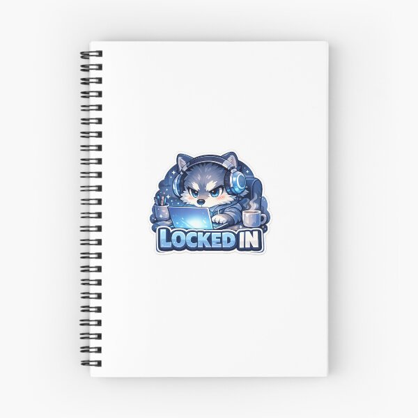 Item preview, Focused Wolf Sticker Kawaii Study Meme Aesthetic for Students & Hustle Motivation designed and sold by CutePrintCorner.