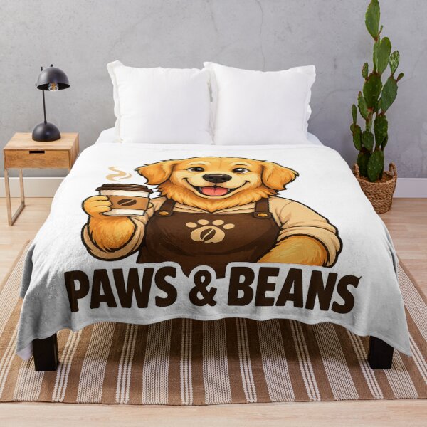Item preview, Cute Golden Retriever Coffee Lover Gift | Paws & Beans Puppy Barista Cartoon Dog Design designed and sold by ArtByTripti.