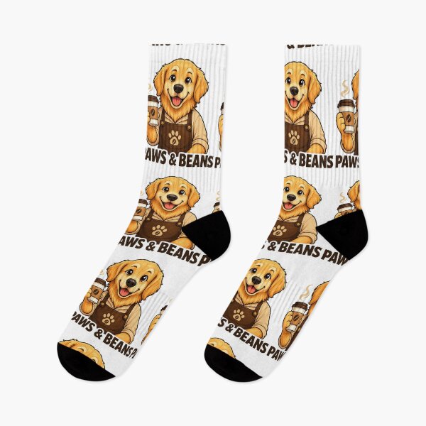 Item preview, Cute Golden Retriever Coffee Lover Gift | Paws & Beans Puppy Barista Cartoon Dog Design designed and sold by ArtByTripti.