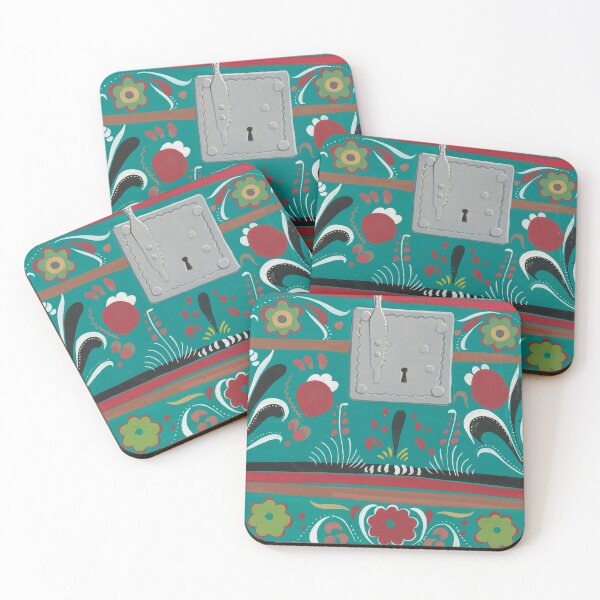 Item preview, TEAL RED LOCK & KEY designed and sold by POPVIDEOVAULT STORE.