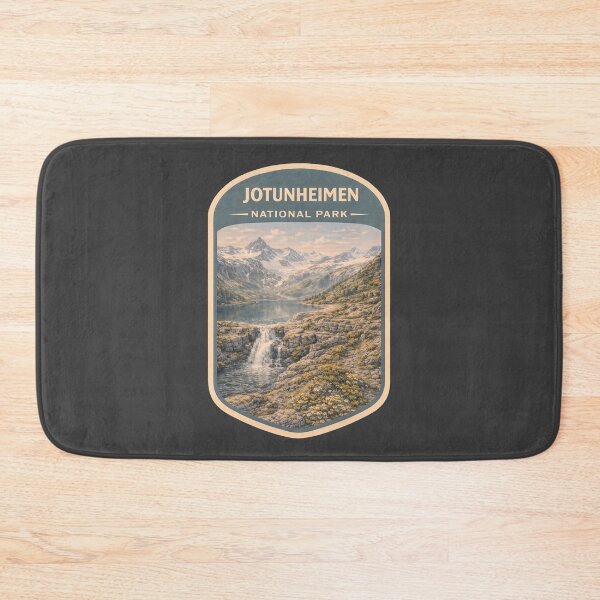 Item preview, Scandinavian Wilderness Mountain Landscape Vintage Nordic Nature Artwork designed and sold by PinUpPizzazz.