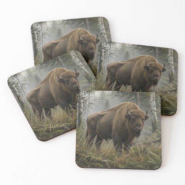 Item preview, European Bison in Misty Birchwood designed and sold by Pixel Junkies Studio.