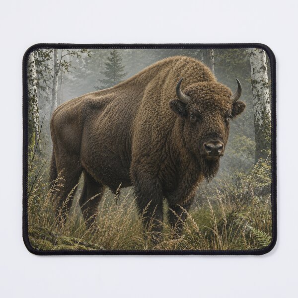Item preview, European Bison in Misty Birchwood designed and sold by Pixel Junkies Studio.