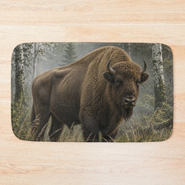 Item preview, European Bison in Misty Birchwood designed and sold by Pixel Junkies Studio.