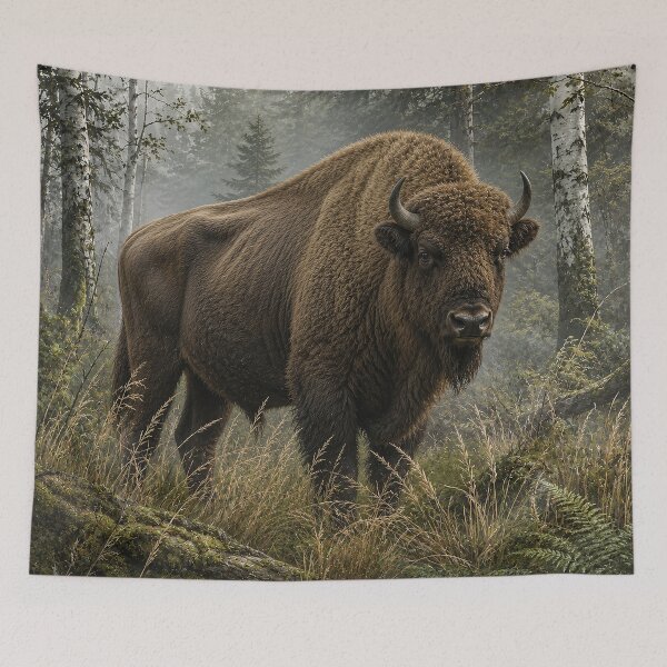 Item preview, European Bison in Misty Birchwood designed and sold by Pixel Junkies Studio.