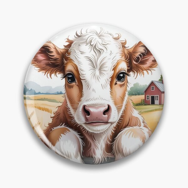 Item preview, Sweet Meadow Calf Greeting Art - Shabby Chic Countryside Farmhouse Blossom Design designed and sold by Picasfarmer.