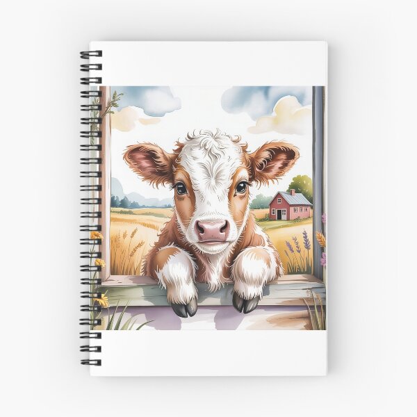 Item preview, Sweet Meadow Calf Greeting Art - Shabby Chic Countryside Farmhouse Blossom Design designed and sold by Picasfarmer.