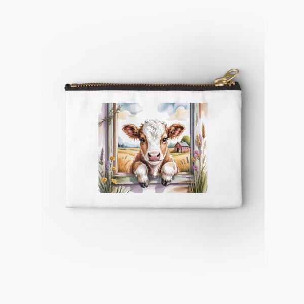 Item preview, Sweet Meadow Calf Greeting Art - Shabby Chic Countryside Farmhouse Blossom Design designed and sold by Picasfarmer.