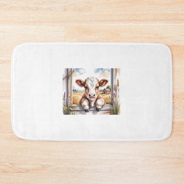Item preview, Sweet Meadow Calf Greeting Art - Shabby Chic Countryside Farmhouse Blossom Design designed and sold by Picasfarmer.