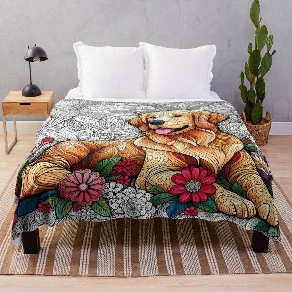 Item preview, Golden Retriever Floral Mandala Art: Dog Lover Gift designed and sold by CozyHavenStudio.