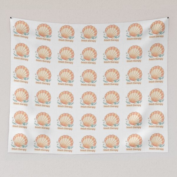Item preview, Beach Therapy Cute Sea Shell Quote designed and sold by brandingpro.