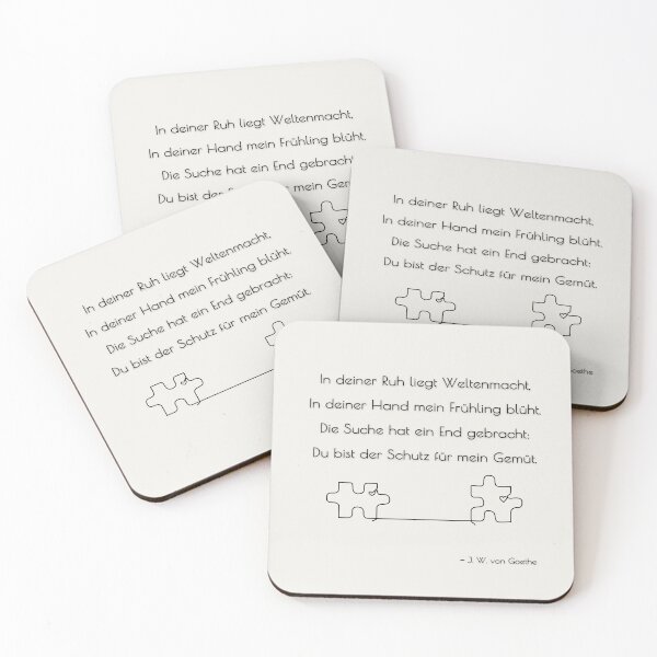 Item preview, Goethe Love Poem – Minimalist Heart Puzzle Line Art designed and sold by smaragdstudio.