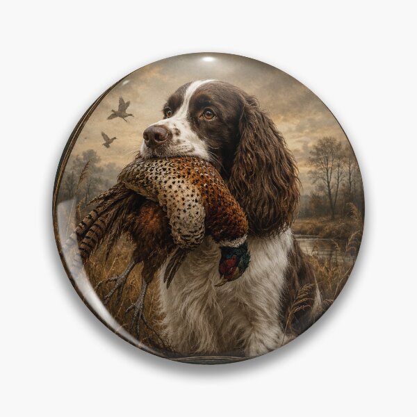 Item preview, English Springer Spaniel – Vintage Hunting Emblem  designed and sold by TammyHunterArt.