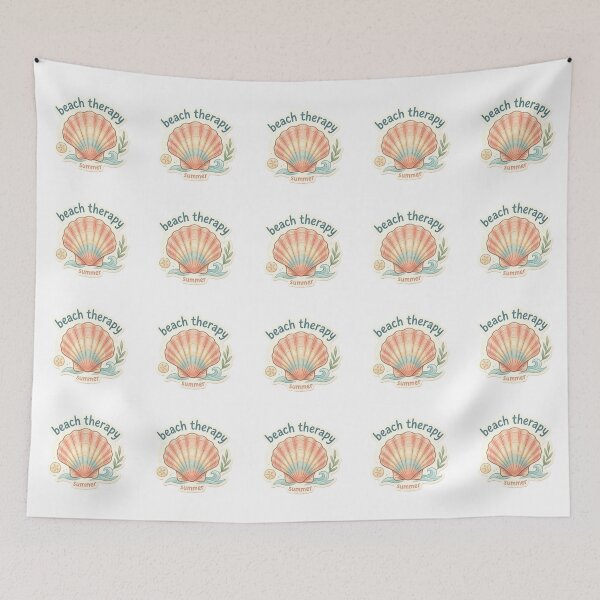 Item preview, Beach Therapy Cute Sea Shell Quote designed and sold by brandingpro.