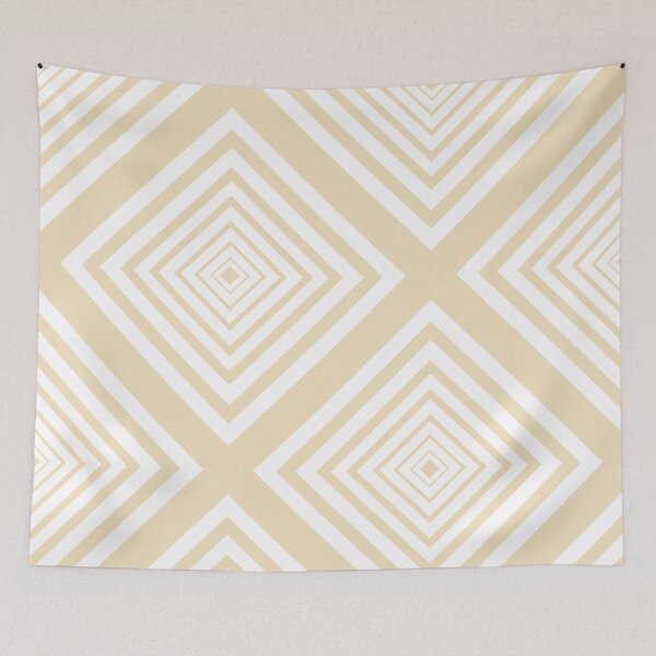 Item preview, White and Pale Sand Beige Square designed and sold by StudioPatternBox.