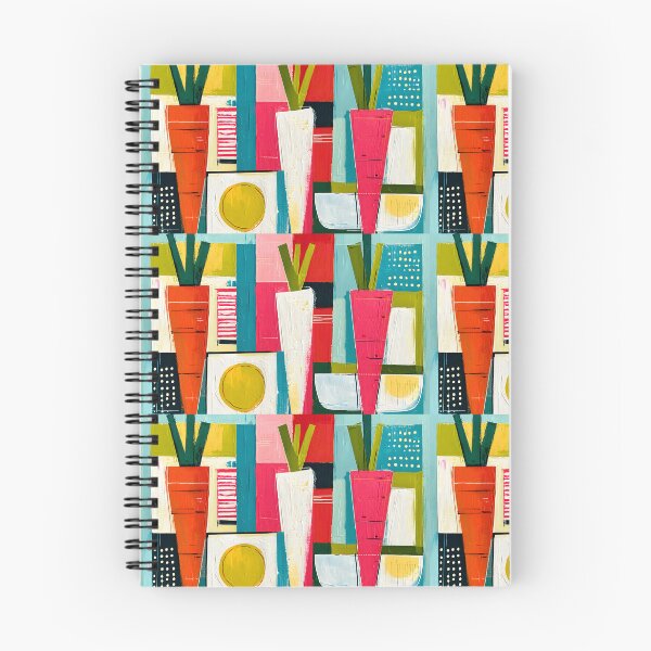 Item preview, Garden Geometry Unlocked - Stylized Carrots in a Burst of Bold Color and Abstract Energy designed and sold by OlfactoART Studio.
