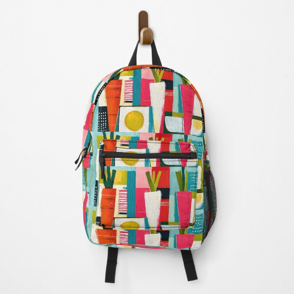 Item preview, Garden Geometry Unlocked - Stylized Carrots in a Burst of Bold Color and Abstract Energy designed and sold by OlfactoART Studio.